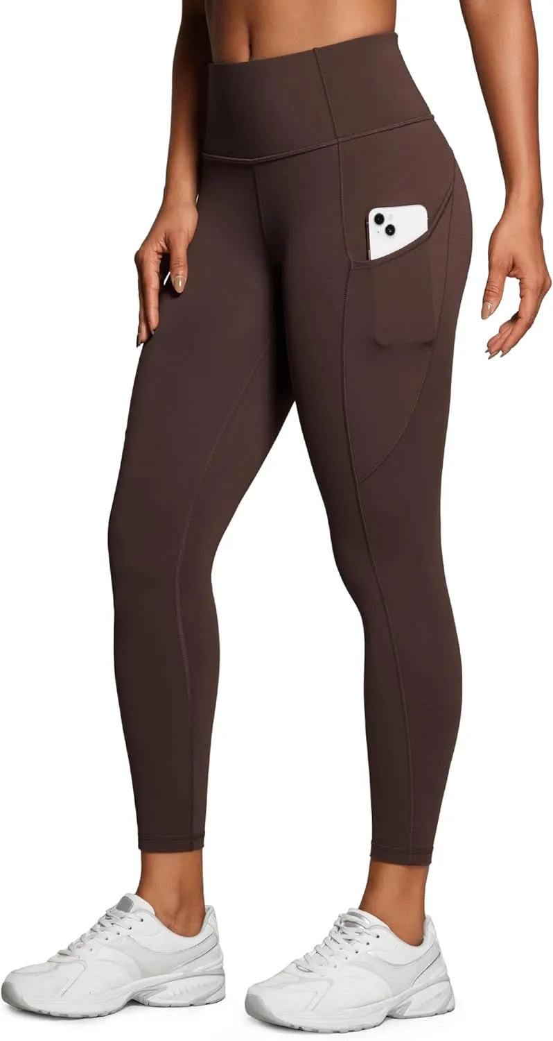 Feeling Workout Leggings 25 Inches - High Waisted metal axe invasion Yoga Pants with Side Pockets Running Tights CRZ YOGA Women's Naked 