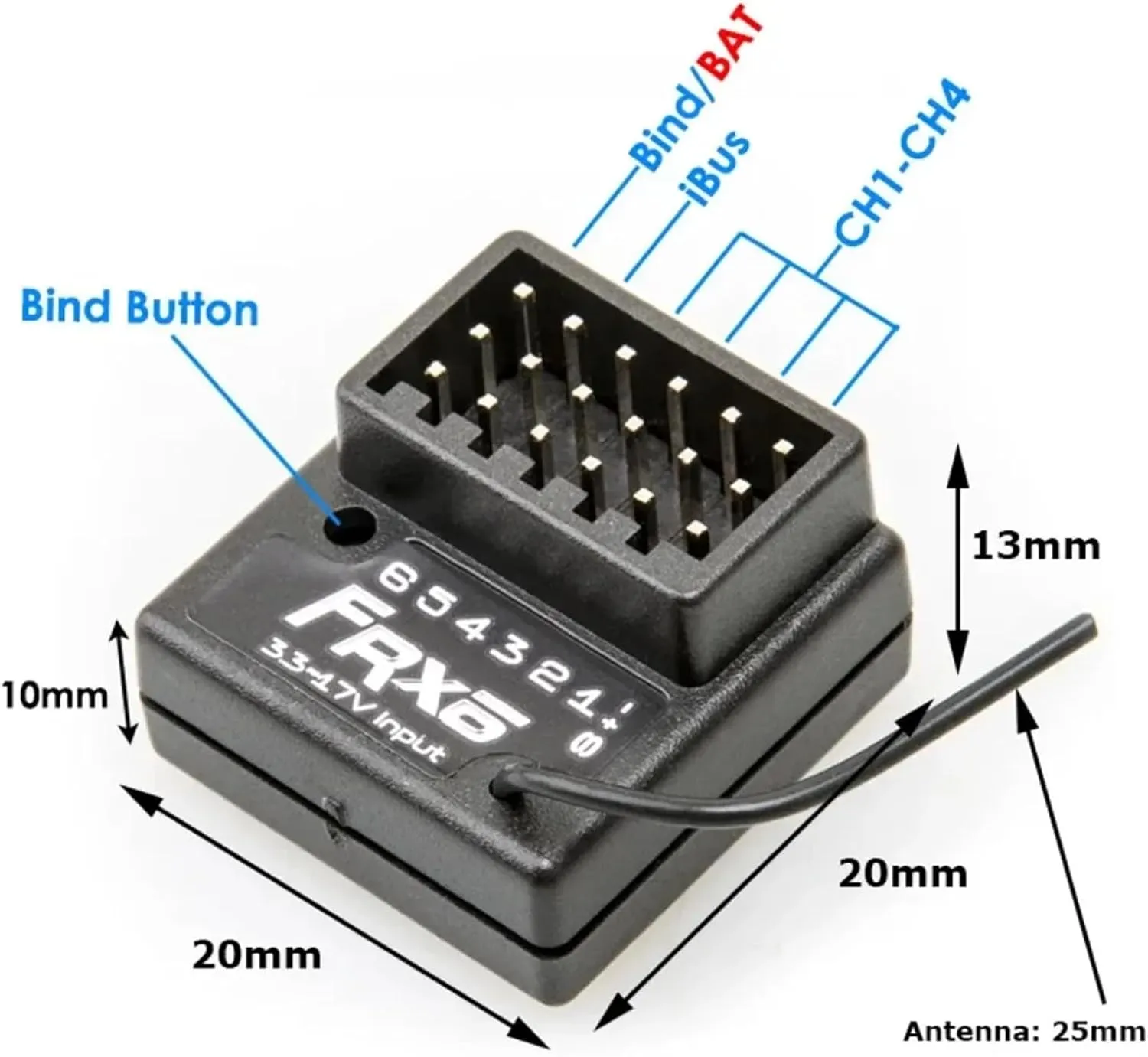 FHSS High Voltage Compatible with Flysky NB4$ NB4 $ NB4 PRO$ PL18 Transmitter for RC car$Truck$Rock mere consolidate craze ecological Crawler and Boats (FRX6 Receiver) Receiver FRX6 4CH Remote Control Receiver$2.4GHz 