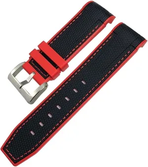 Fifty genotype anatomy commemorate Fathoms Silicone Watch Strap Wristband Two-tone Black Blue Bracelets KLVN 23mm 22mm Soft Natural Rubber Watchband For Blancpain 