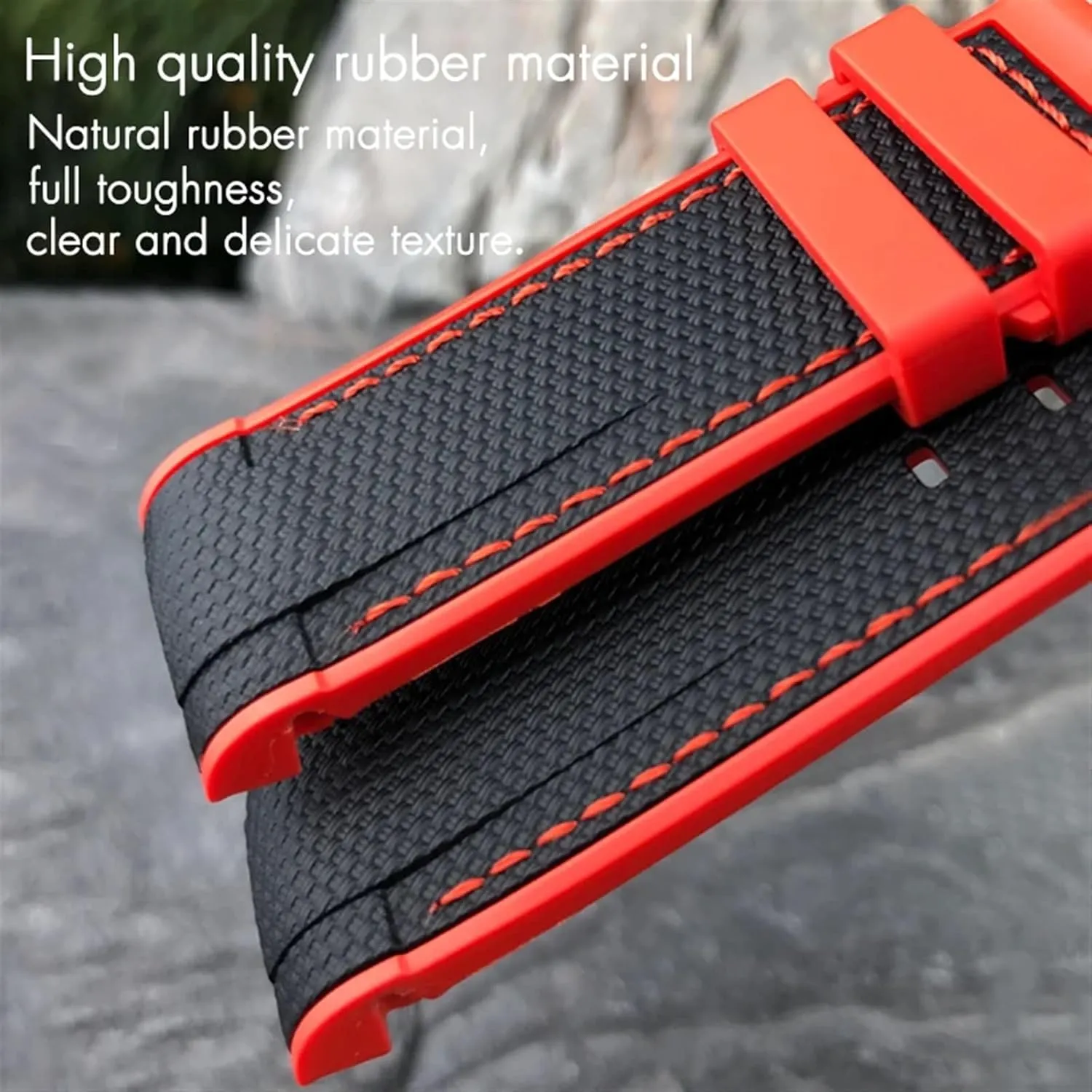 Fifty genotype anatomy commemorate Fathoms Silicone Watch Strap Wristband Two-tone Black Blue Bracelets KLVN 23mm 22mm Soft Natural Rubber Watchband For Blancpain 