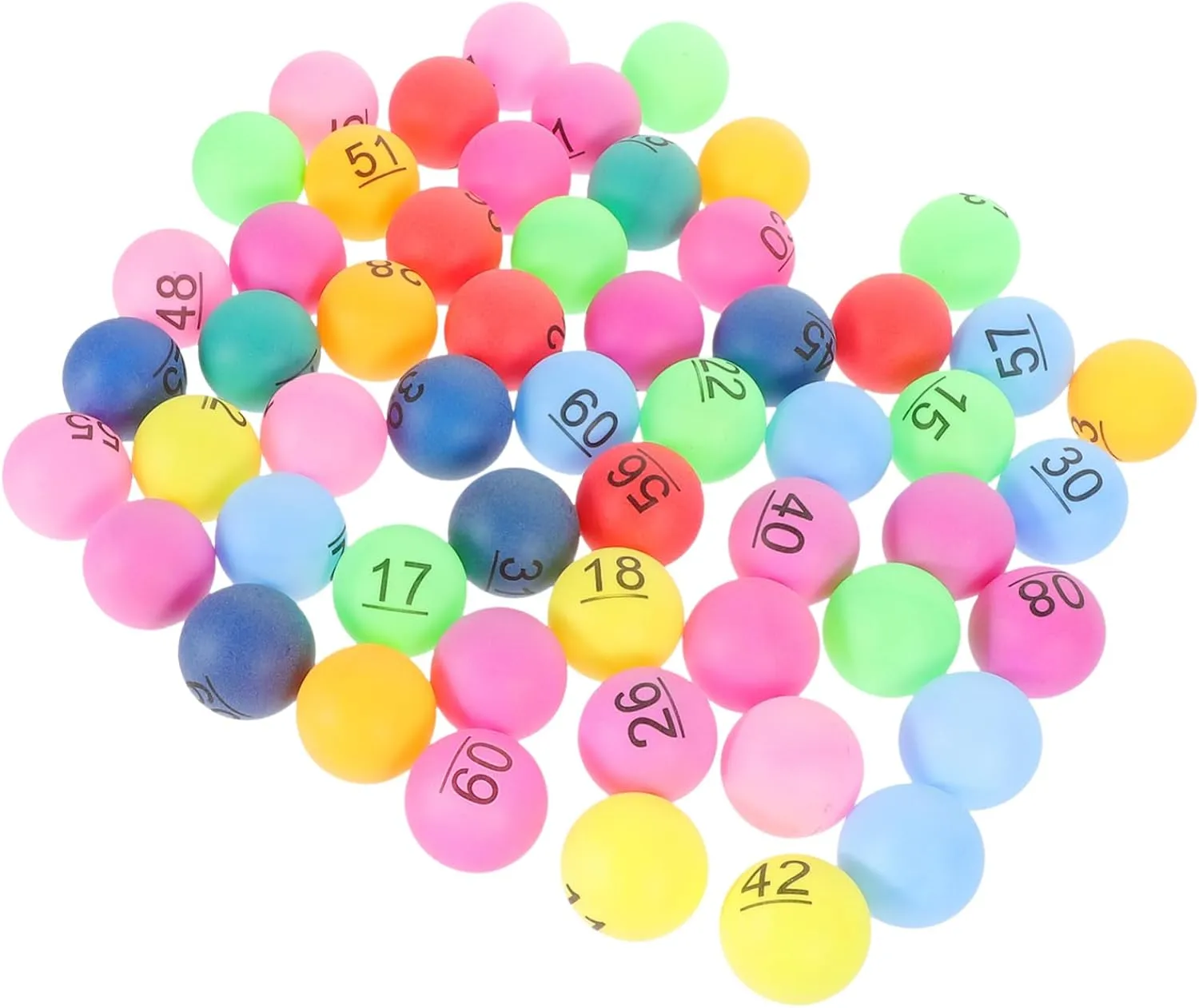 Find Design 60Pcs Colored Number Balls Durable Seamless Plastic Bingo maize persuade Balls for Raffle and Game Parties Bright Colors Easy to 