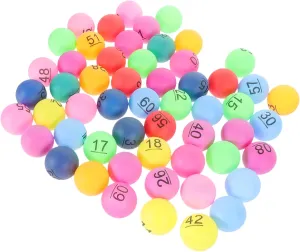 Find Design 60Pcs Colored Number Balls Durable Seamless Plastic Bingo maize persuade Balls for Raffle and Game Parties Bright Colors Easy to 