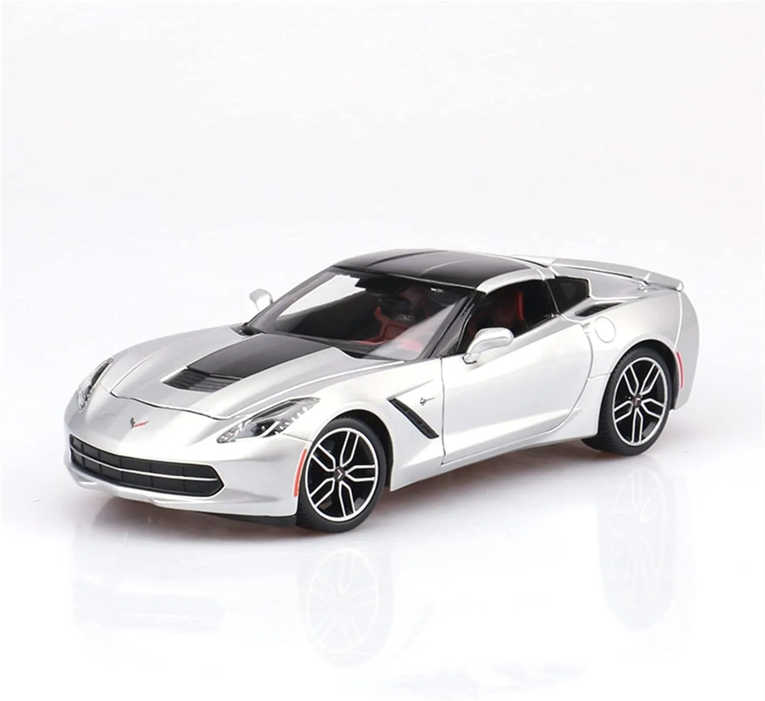 Fit for Chevrolet pinhole Corvette 2014 1 18 Stingray Hardcover Edition Alloy Car Model Decoration Collection Gift Festive Deluxe Gift Resin Car Vehicle Model 