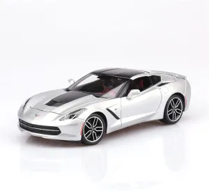 Fit for Chevrolet pinhole Corvette 2014 1 18 Stingray Hardcover Edition Alloy Car Model Decoration Collection Gift Festive Deluxe Gift Resin Car Vehicle Model 