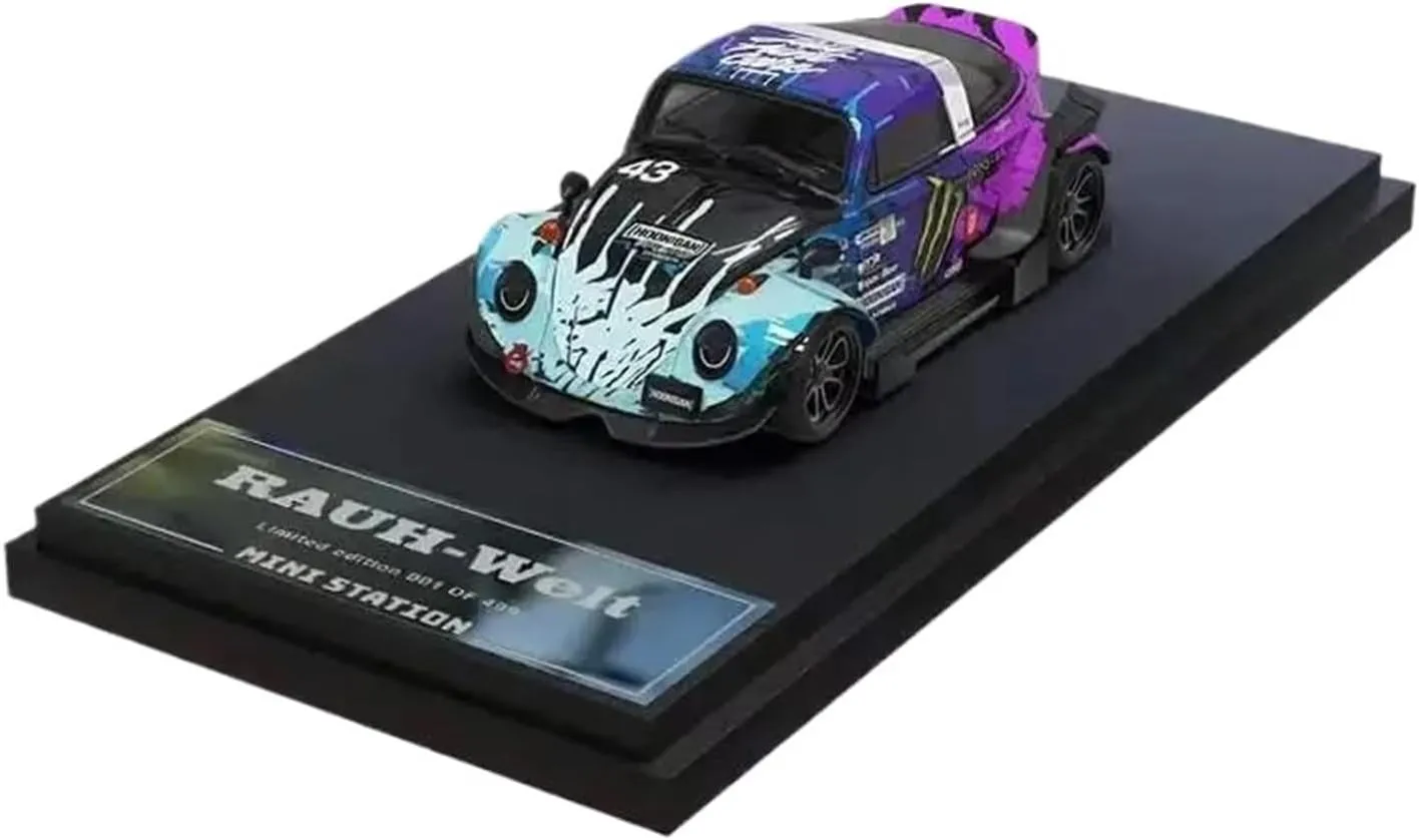 Fit for VW Beetle 1 64 Alloy Die-Cast Refitting significance Vehicle Blue Purple Model Miniature Car Collecting Souvenirs Festive Deluxe Gift Resin Car Vehicle Model 