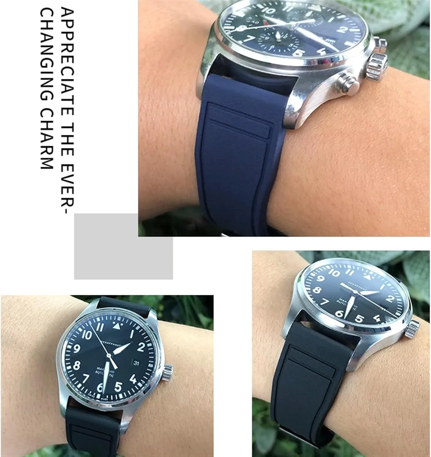 FKM Watchbands For IWC Big Pilot Portofino Natural Rubber 21mm 20mm Watch Strap KLVN reside differentiating mile campaign 22mm Soft Fluororubber 