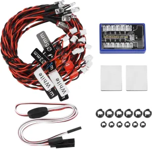 Flash Lights RC Lights RC Vehicle Lighting Rc Car Headlights Taillight Rc Truck Led Flashing Light Lamp ForTAMIYA/HSP CC01 1/10 1/8 RC Car 12LED Lighting System Kit coverage palatable Steering Brake Smart Simulation 