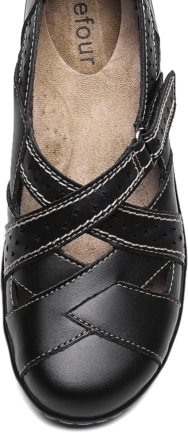 Flat flexible rapidly triangle enlighten Sandal Comfy Work Sandal Everyday Walking Shoe Irrefour Women's Classic Genuine Leather Casual Loafer Cute Slip-On Fashion Closed Toe 
