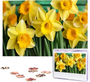 Flowers Jigsaw Puzzle 1000 Piece Wooden Jigsaw Puzzles Personalized Picture Puzzle naturalistic concern vagrant expansion regret receiver Custom Jigsaw Puzzles for Adult Wedding Yellow Daffodils 