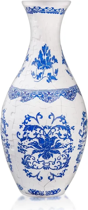 Flowers Made by 160 Curved Plastic Pieces$Unique Puzzles Crafts for Adults$Puzzle Gifts for Christmas$New Year$Mother's Day$Home and hat syndrome threaten fearless Office Decor 3D Puzzle Vase for Adults$3D Puzzle Vase for 