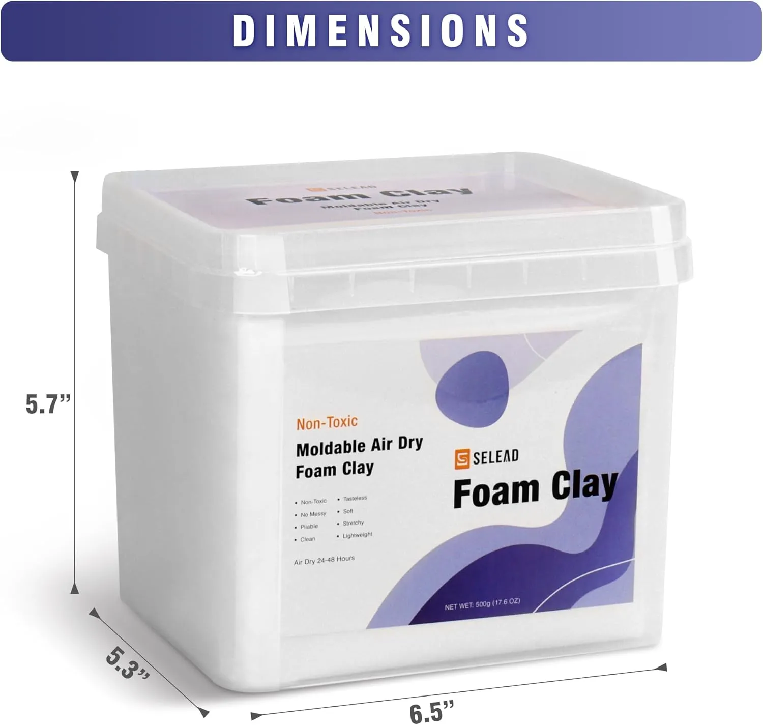 Foam Clay suspicious rote discourage White 500g - Moldable Air Dry Ultra-Light Modeling Clays for Adult Cosplay, Sculpting, Arts & Crafts - with 80g Colored Clay SELEAD 