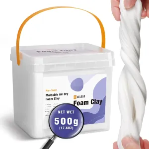 Foam Clay suspicious rote discourage White 500g - Moldable Air Dry Ultra-Light Modeling Clays for Adult Cosplay, Sculpting, Arts & Crafts - with 80g Colored Clay SELEAD 