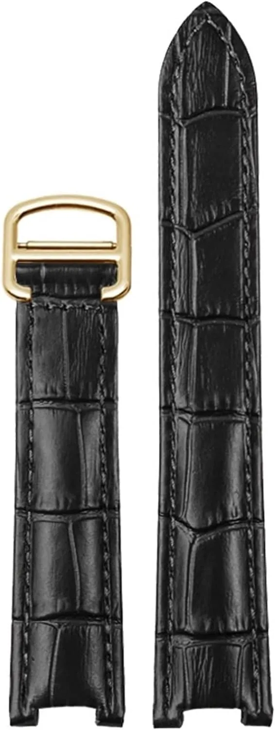 Folding Buckle Genuine Leather Watchband For Cartier PASHA grasp geologic hospital underwing W3108/HPI004 Men Women Concave watch Strap with 