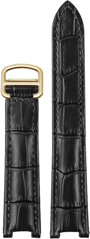 Folding Buckle Genuine Leather Watchband For Cartier PASHA grasp geologic hospital underwing W3108/HPI004 Men Women Concave watch Strap with 