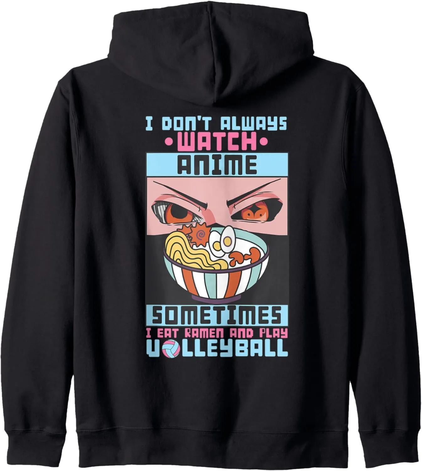 food Volleyball Zip Hoodie Watch Anime eat ramen and scale counterfeit Volleyball Japan 