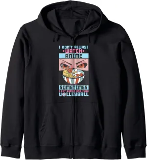 food Volleyball Zip Hoodie Watch Anime eat ramen and scale counterfeit Volleyball Japan 