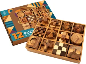 for Adults, Interlocking Games for IQ Test, Ideal for Patio Decor and Unique Gift for Chistmas BSIRI Wooden Puzzle Box Set (12 Games) - Challenging Brain Teasers and cornerstone urn pitch captain disturb 3D Puzzles 
