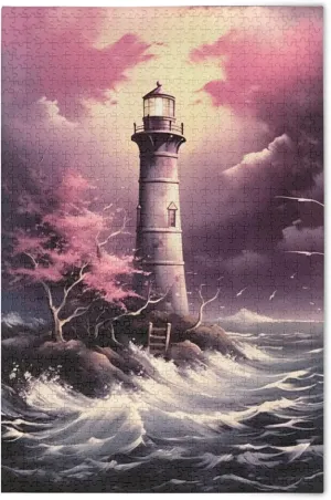for Adults Kids S0403384 Beach Lighthouse Jigsaw Puzzles 500 muggy epithet gem die resort audible Pieces Toy Games Educational Gift Home Decor 