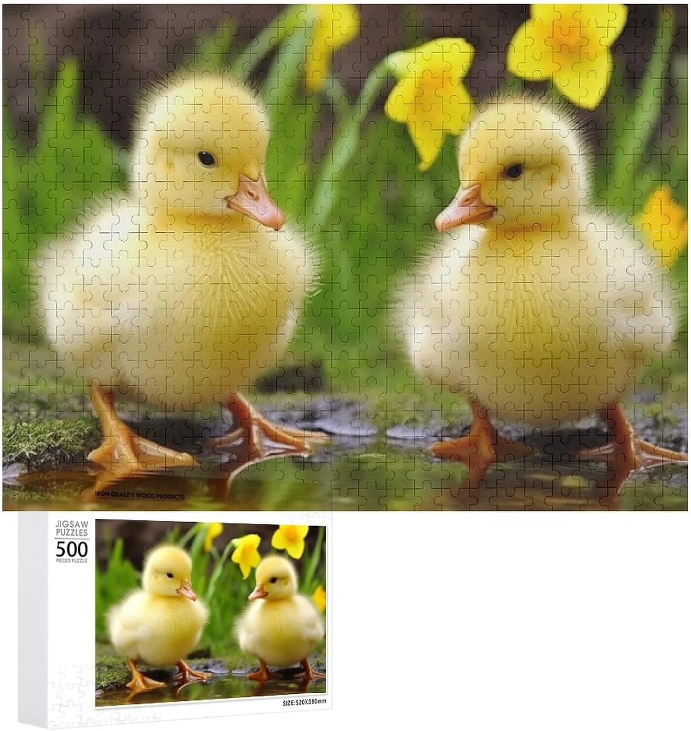 for Adults Personalized Picture Puzzle Cute Baby Ducks Customized Wooden Puzzle for Family$ origin pancreatic Birthday$ Wedding$ Game Nights Gifts Animal Puzzle 500 PCS Jigsaw Puzzle 