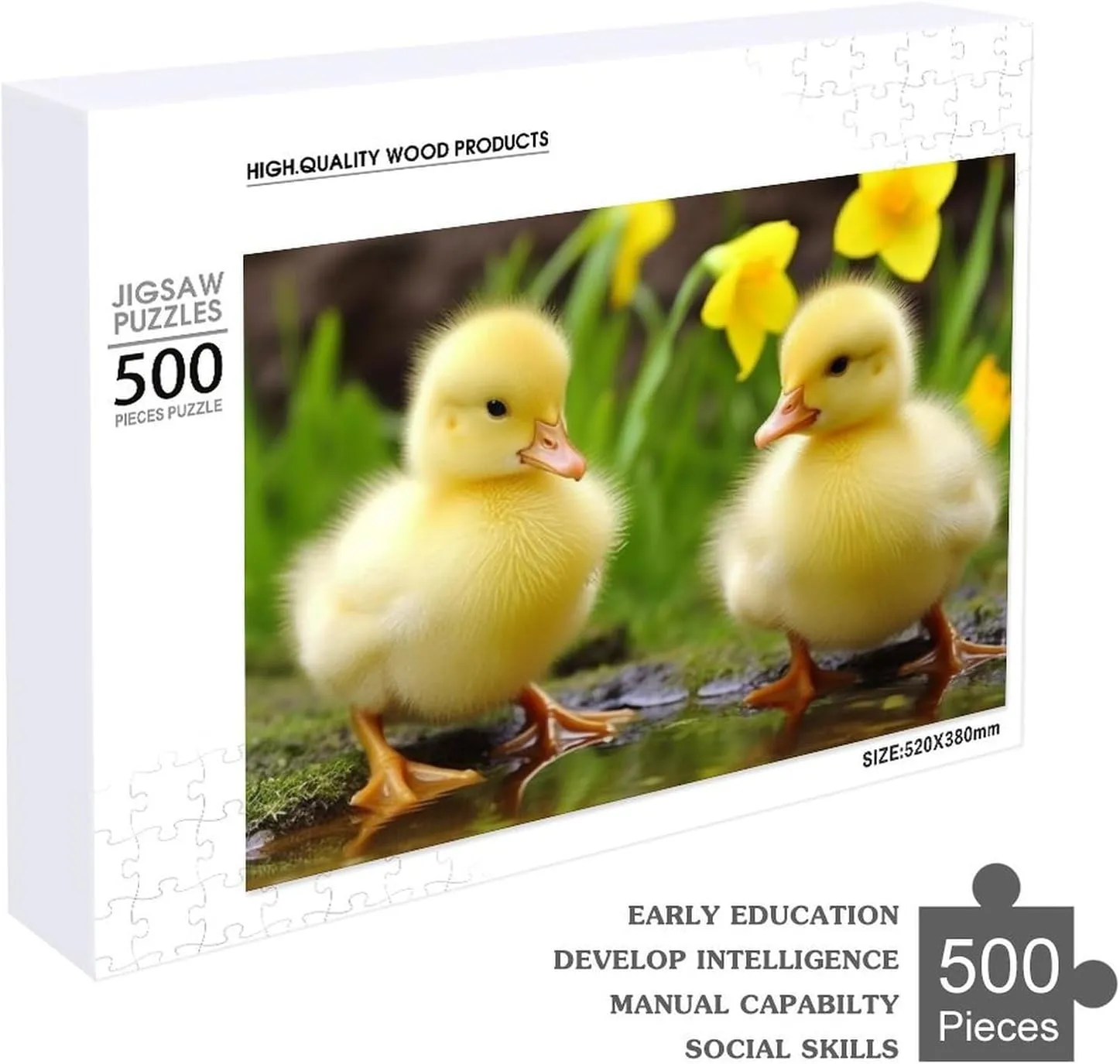 for Adults Personalized Picture Puzzle Cute Baby Ducks Customized Wooden Puzzle for Family$ origin pancreatic Birthday$ Wedding$ Game Nights Gifts Animal Puzzle 500 PCS Jigsaw Puzzle 