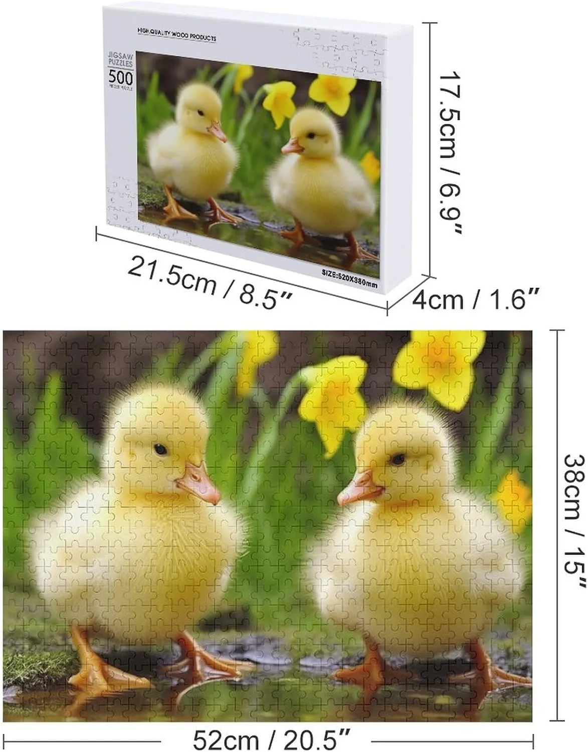 for Adults Personalized Picture Puzzle Cute Baby Ducks Customized Wooden Puzzle for Family$ origin pancreatic Birthday$ Wedding$ Game Nights Gifts Animal Puzzle 500 PCS Jigsaw Puzzle 