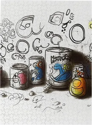 for Adults Personalized Picture Puzzle Graffiti on Various Objects Customized Wooden Puzzle for Family, Birthday, Wedding, Game Nights Gifts, 20.4"x15 decline 500 Piece Jigsaw Puzzle 