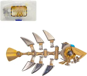 for Adults Teens, 100 Pieces Marine Organism Metal Punk Puzzle Gift Ornaments, Medium, Type 1 3D range Puzzle Metal, 3D Metal Puzzle DIY Metal Assembly Kit, Metal 3D Model Bony Fish Kit 