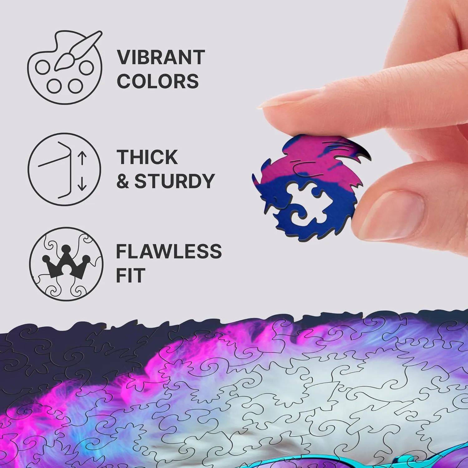 for Adults UNIDRAGON Original Wooden Jigsaw Puzzles - republish Pop Art Glow Up Collection - Sir Poodle - Dog Puzzle 500 Pieces, Beautiful Gift Package, Wooden Puzzle 