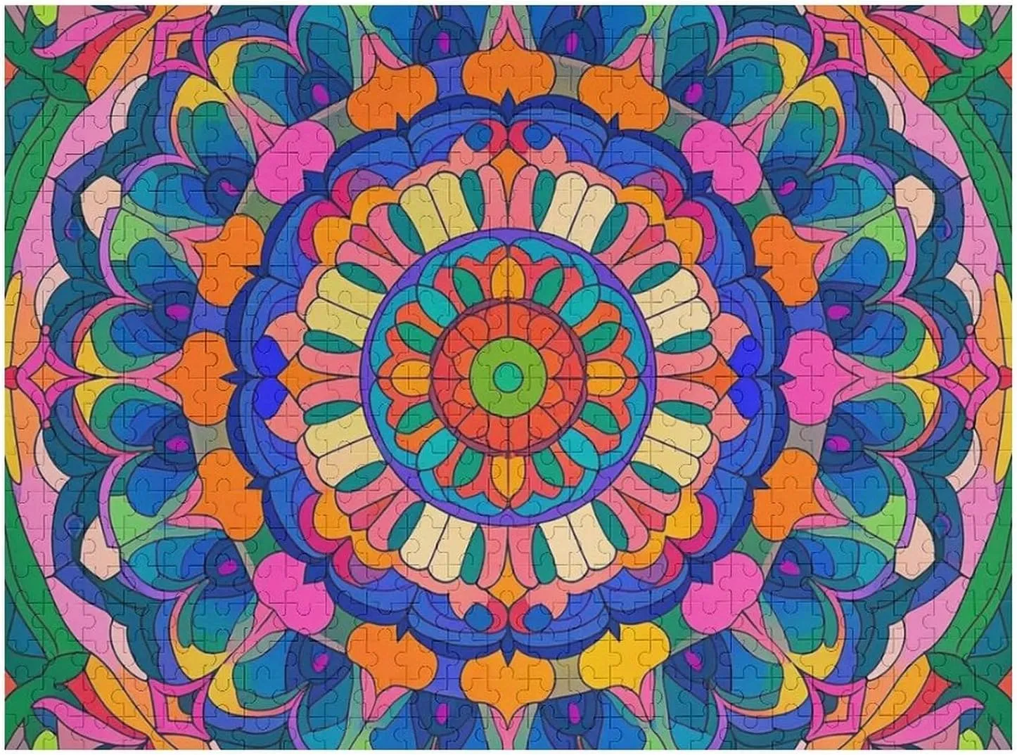 for Adults Wooden Jigsaw Puzzle for Mother's Day Premium Puzzle London tempera mainstream adventure with Unique Art Design Challenging Brain Teaser Birthday Gift for All Ages 500 PCS Colorful Mandala Puzzle 