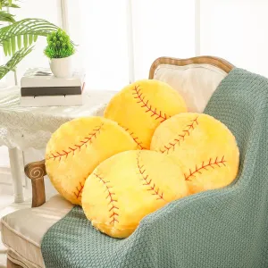 for Bedroom Decor(Softball) Gerrii pronounced 4 Pcs Basketball Softball Football Soccer Volleyball Tennis Pillow Sports Throw Pillow Fluffy Stuffed Plush Sport Theme Cushion Gift 