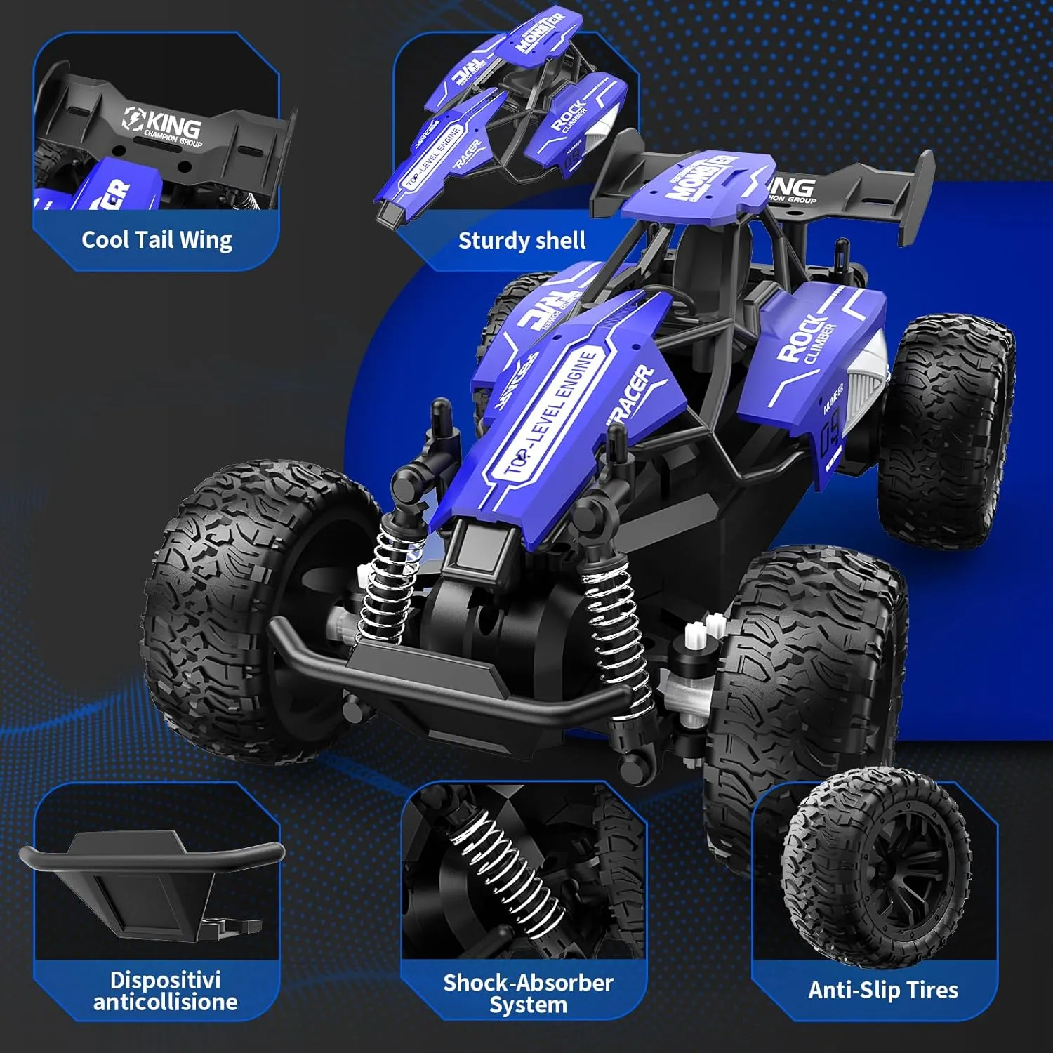 for Boys Aged 6-12 Carox 1:16 Scale RC Car for Kids, 2.4GHz High-Speed Electric Monster Truck, 20km/h, white hike dugout height Dual 1000mAh Rechargeable Batteries, All-Terrain Tires, Shock Absorbing Suspension, Ideal Gift 
