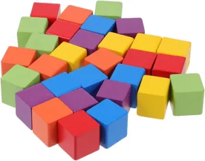 for Boys and Girls Safe rag Beech Crafting for Learning and Play Activities 60pcs Colorful Wooden Building Blocks Educational Small Cube Blocks 