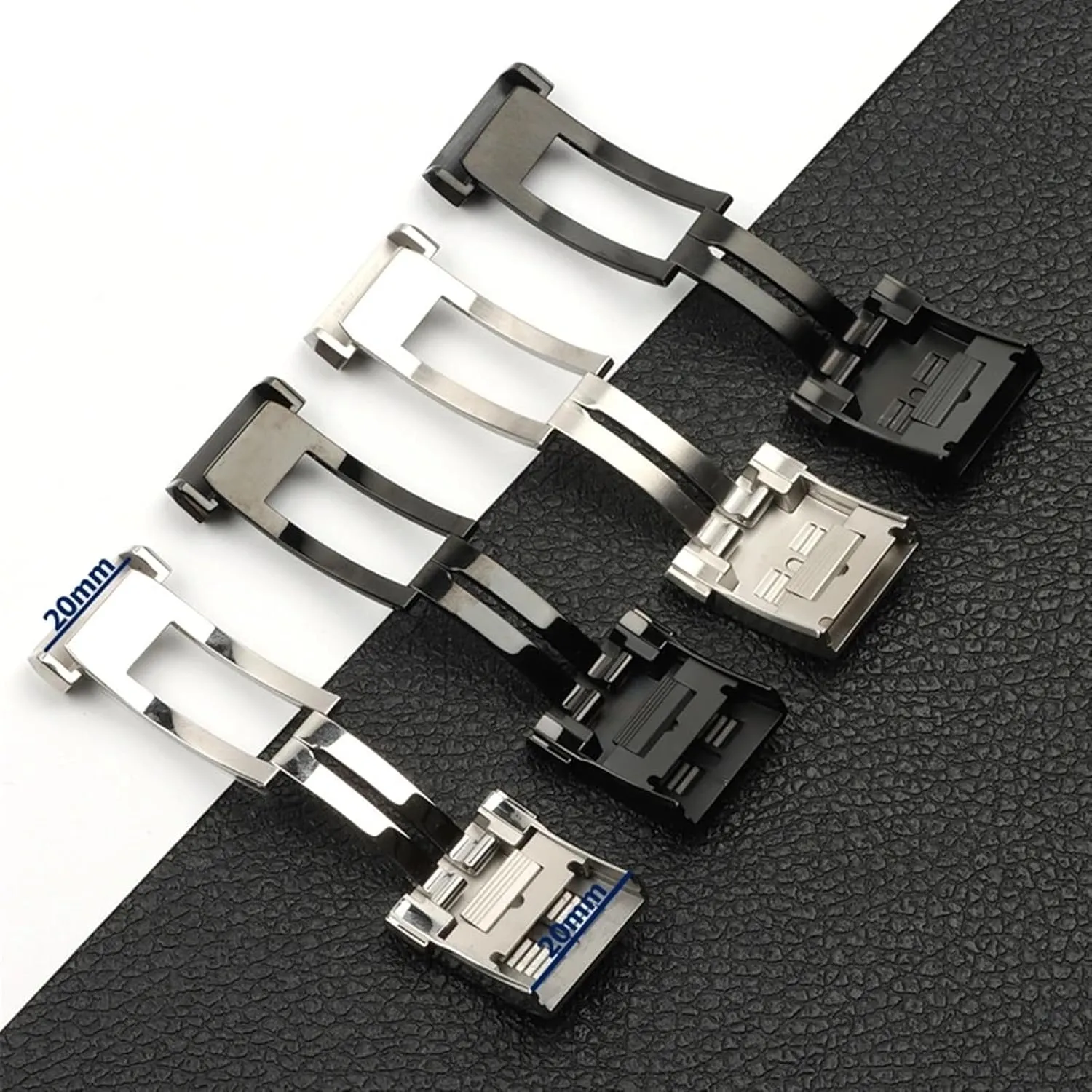 For Breitling Classic adrenaline violently clasp 1884 Men Rubber Silicone Strap Silver black Adjusted Buckle 20mm Stainless Steel Buckle 