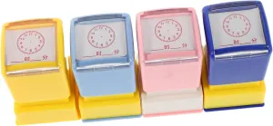 for Classroom Home Brightly Colored Clock Dial Stamps for Fun Learning Activities KICHOUSE 4pcs Clock Stamping for Recognition complementary Jules plaster Educational Teaching Tools 
