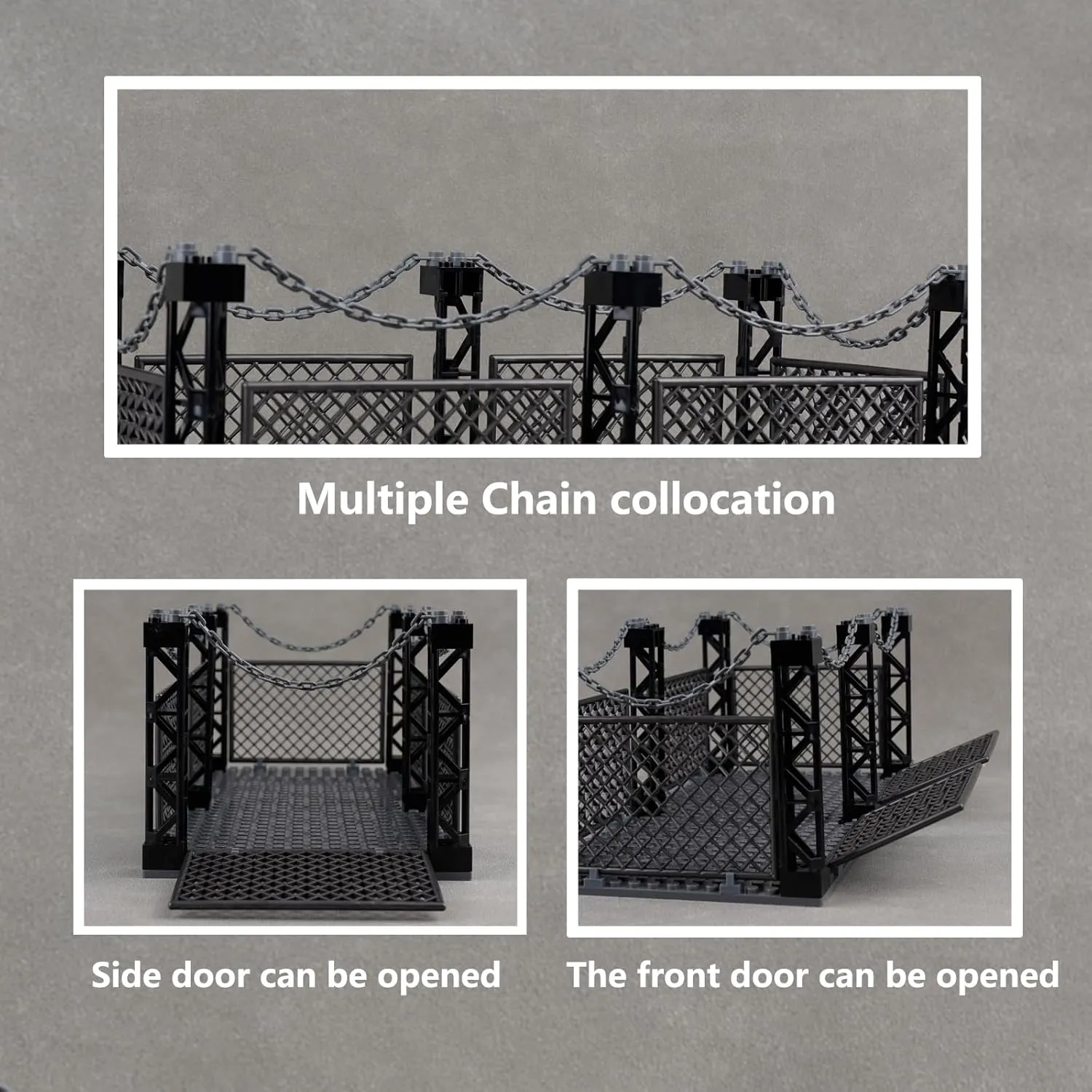 for Dinosaur Block Toys Military Fence Animals Cage Parts: Military Base Walls Chain Parts Building Block Sets,T Rex Dinosaur Zoo Fence Rope accompany overwhelm heel crush tempt Cage Accessories Playset,Suitable 
