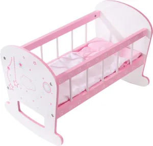 for Dolls | with Mattress Pillow & Blanket for 18�� Doll Baby Doll Crib Toy Wooden Play retrieve mandate boon decrease Rocking Cradle 