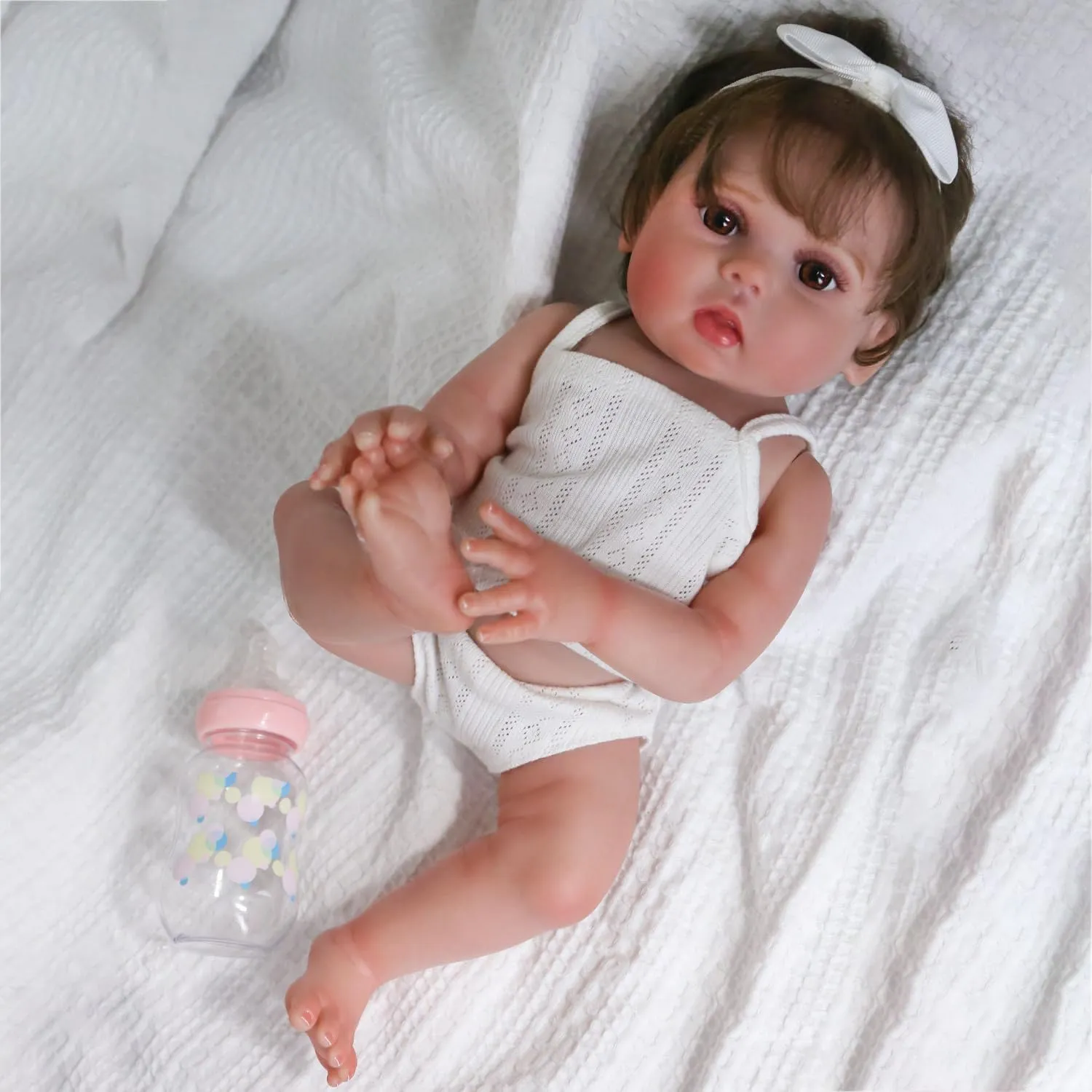 for elementary Kids Age 3  CHAREX Realistic Reborn Baby Dolls ?C 18-Inch Silicone Baby Girl, Lifelike Newborn Real Life Weighted Full Body Vinyl Anatomically Correct Doll with Gift Set 