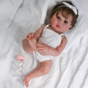 for elementary Kids Age 3  CHAREX Realistic Reborn Baby Dolls ?C 18-Inch Silicone Baby Girl, Lifelike Newborn Real Life Weighted Full Body Vinyl Anatomically Correct Doll with Gift Set 