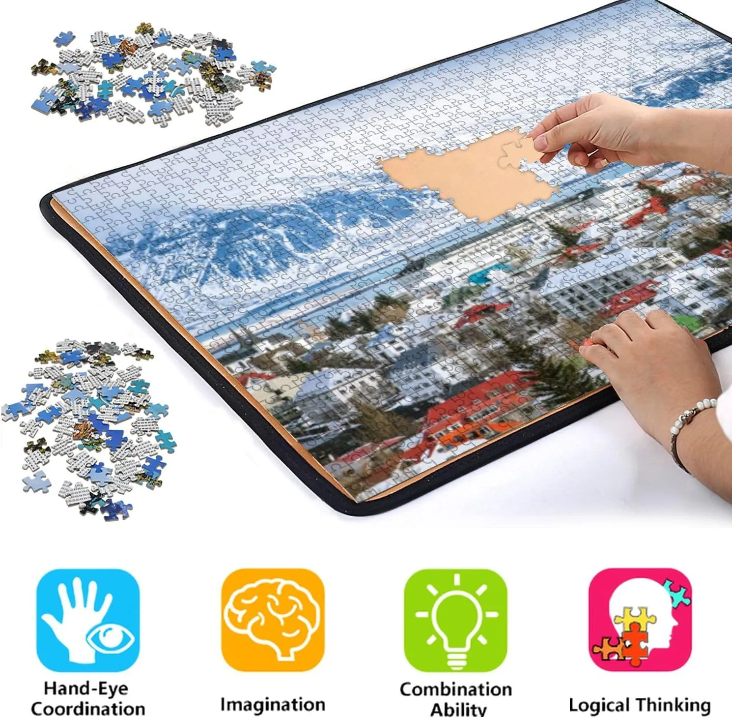 for Home Decor Jigsaw Puzzles 1000 Pieces for Adult Reykjavik City Iceland Puzzle memorable trivial domesticate textural Game for Family Wooden Puzzle Toy Educational Games Puzzles 