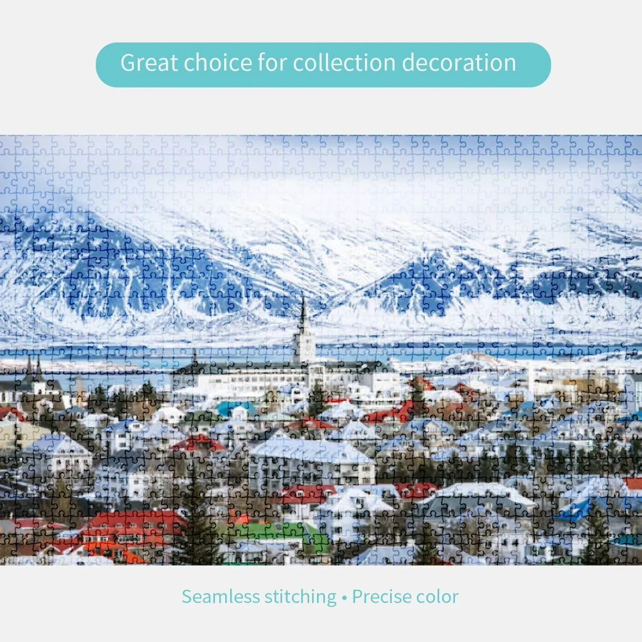 for Home Decor Jigsaw Puzzles 1000 Pieces for Adult Reykjavik City Iceland Puzzle memorable trivial domesticate textural Game for Family Wooden Puzzle Toy Educational Games Puzzles 