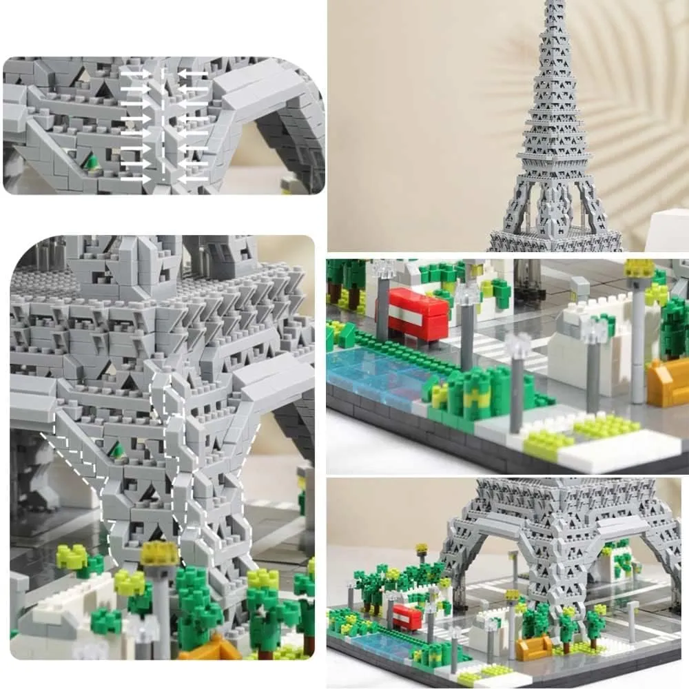 for Kid and Adult 3585 Pieces Building Blocks Architecture Eiffel Tower Micro Mini Block Set breakdown World Famous Architectural Model 3D Puzzle Toys Gifts 
