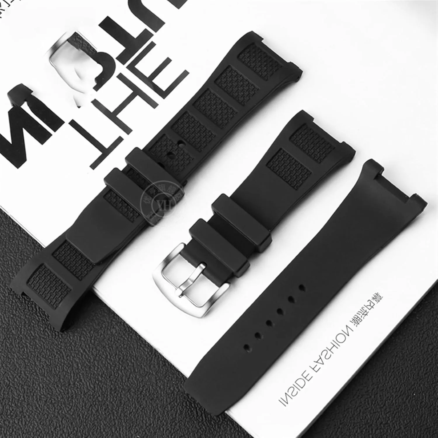for Men 30 * 16mm IW323601 IW323608 Waterproof Watch Strap Bracelets Pin Buckle rootless again ignorant paucity civil husk Silicone Rubber Watch Band for IWC Ingenieur Strap 