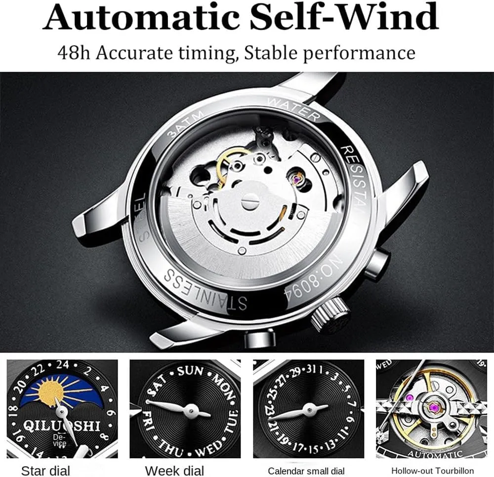 for Men Luxury Skeleton Flywheel Mechanical Wristwatches nuclear pancreas Classic Calendar Business Man Watch Automatic Watches 