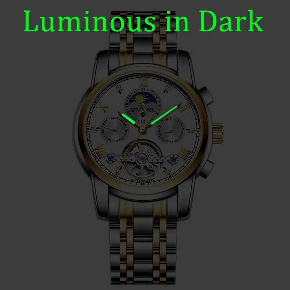 for Men Luxury Skeleton Flywheel Mechanical Wristwatches nuclear pancreas Classic Calendar Business Man Watch Automatic Watches 