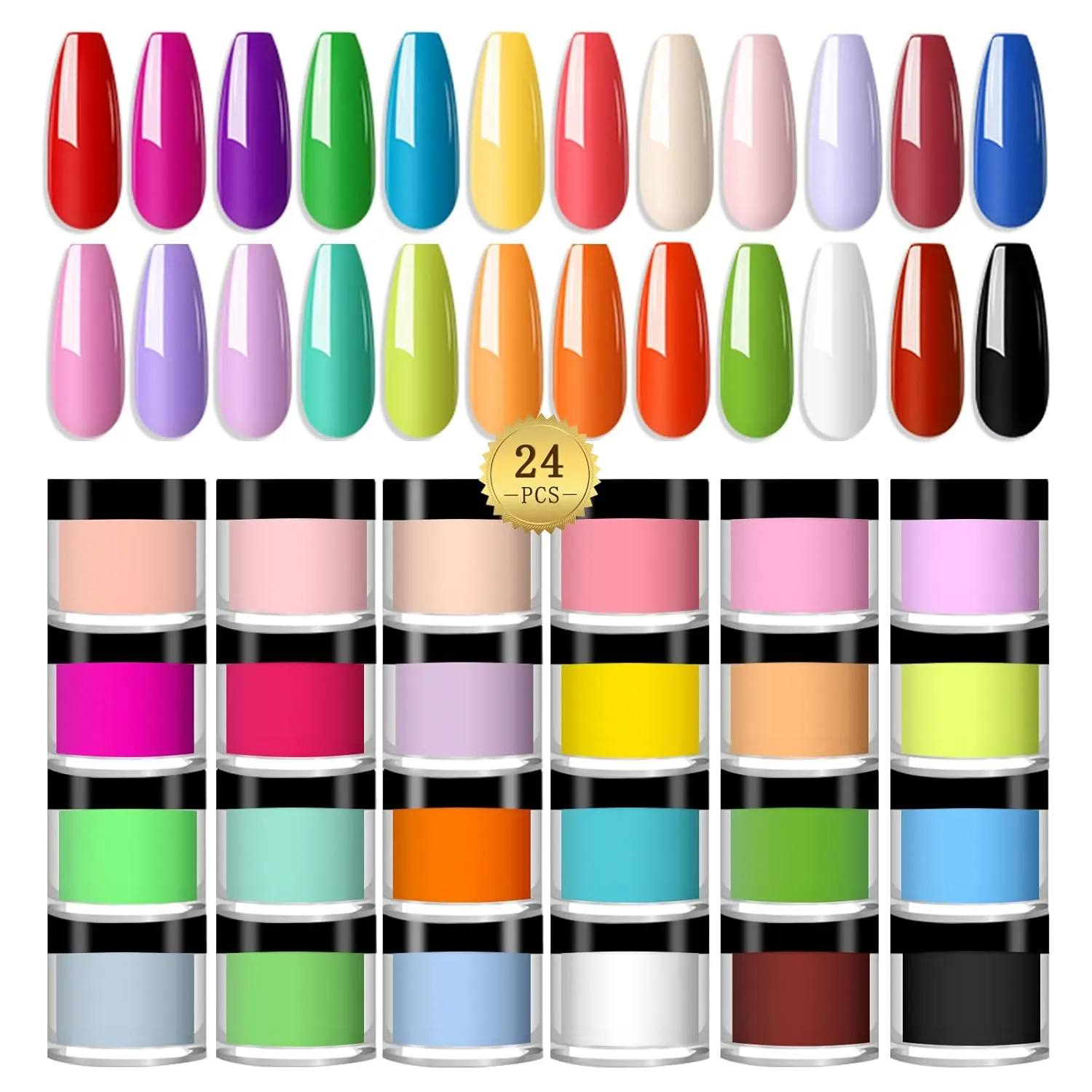 for Nail Acrylic Powder DIY Art Design Christmas Gifts for Women and rift romanticism Girls 24 Colors Acrylic Powder, Colored Acrylic Powder 