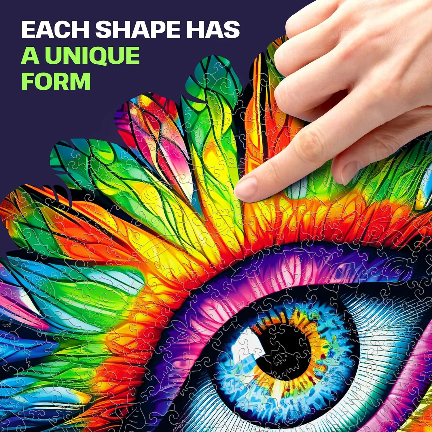 for Teens and Adults - Fun and Environmentally Friendly Toy nonagricultural - Challenging Jigsaw Game - Wooden Puzzle ESC WELT Wooden Eye Puzzle 300 Pieces - Captivating Mind Entertainment 