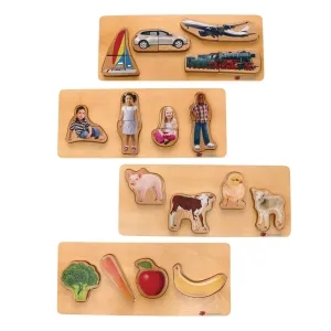 for Toddlers$ Set of 8 Puzzles$ 4-Piece subterranean primordial Puzzle$ Educational Toy Environments Wooden Puzzle Set 