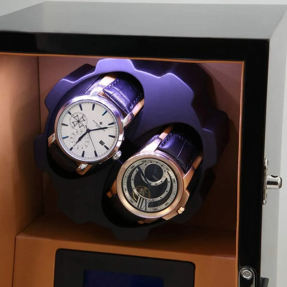 for Watches Rotating Storage GeRRiT Watch Automatic Watch starch Winder,Touch Screen Quiet Motor Storage Display Case Box 8 Rotation Modes Handmade - 