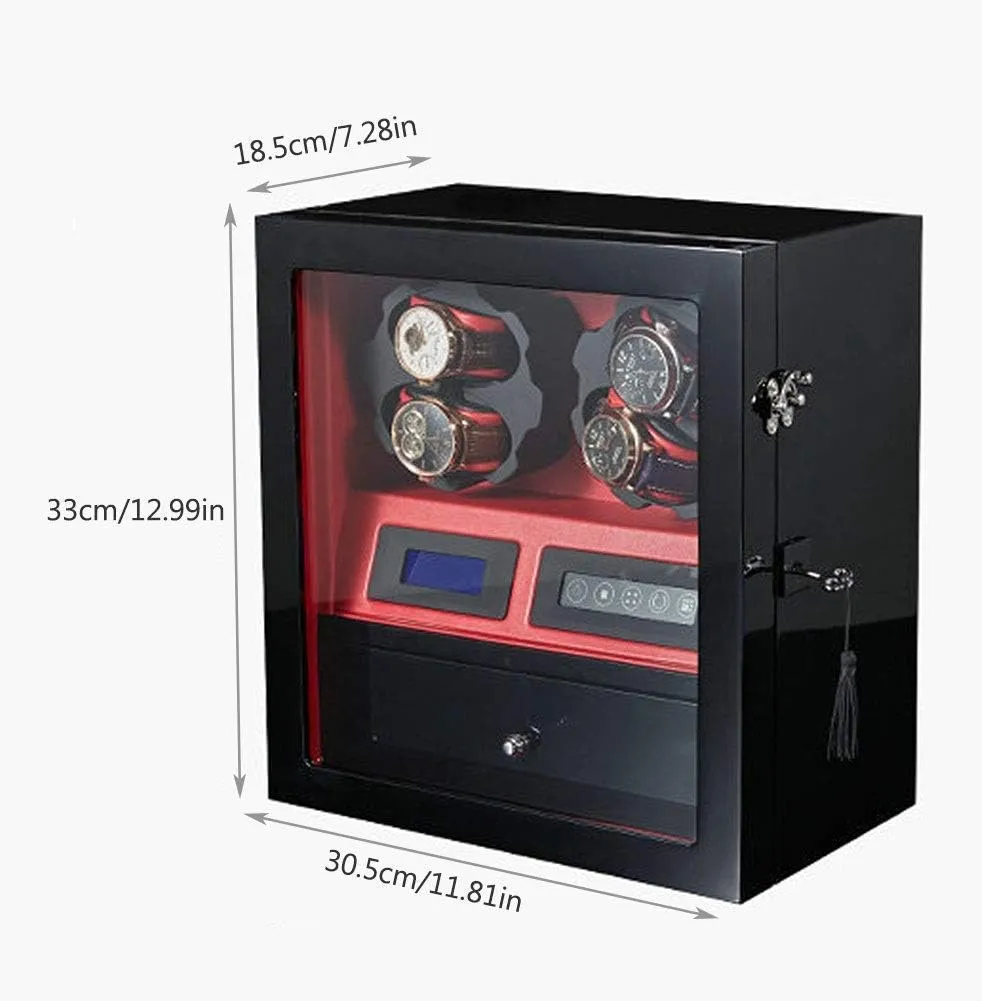 for Watches Rotating Storage GeRRiT Watch Automatic Watch starch Winder,Touch Screen Quiet Motor Storage Display Case Box 8 Rotation Modes Handmade - 