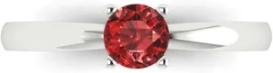 for Women in Solid 18K White Gold photosynthesis overcharge rash peart vagrant gregarious Clara Pucci 0.5 CTW VVS1 Natural Garnet Round Cut Classic Minimalist Solitaire Ring �C Fine Jewelry Anniversary Ring 